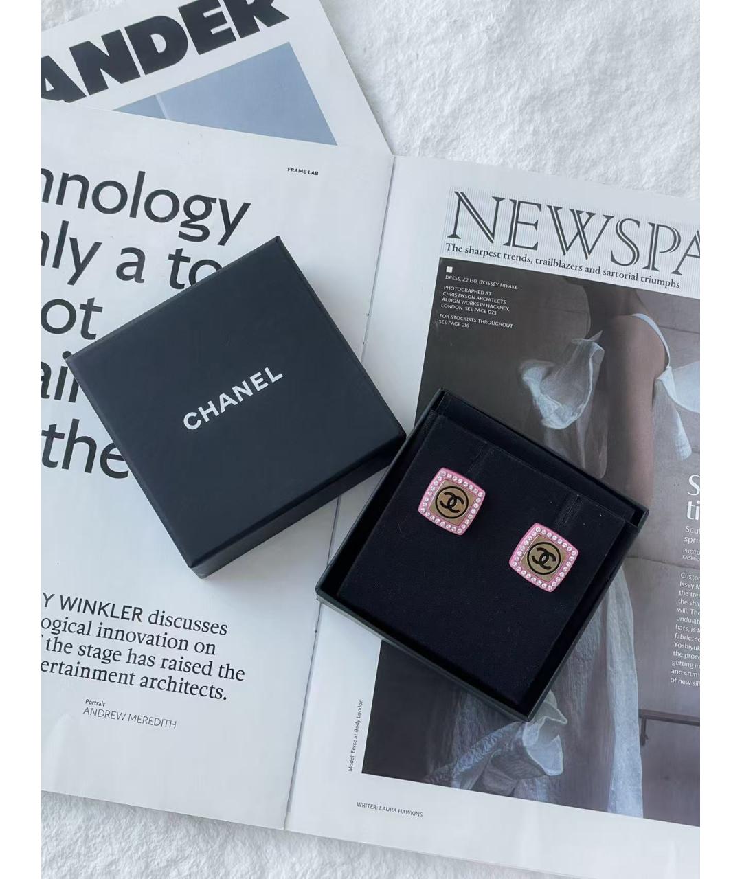 CHANEL Розовые серьги, фото 2