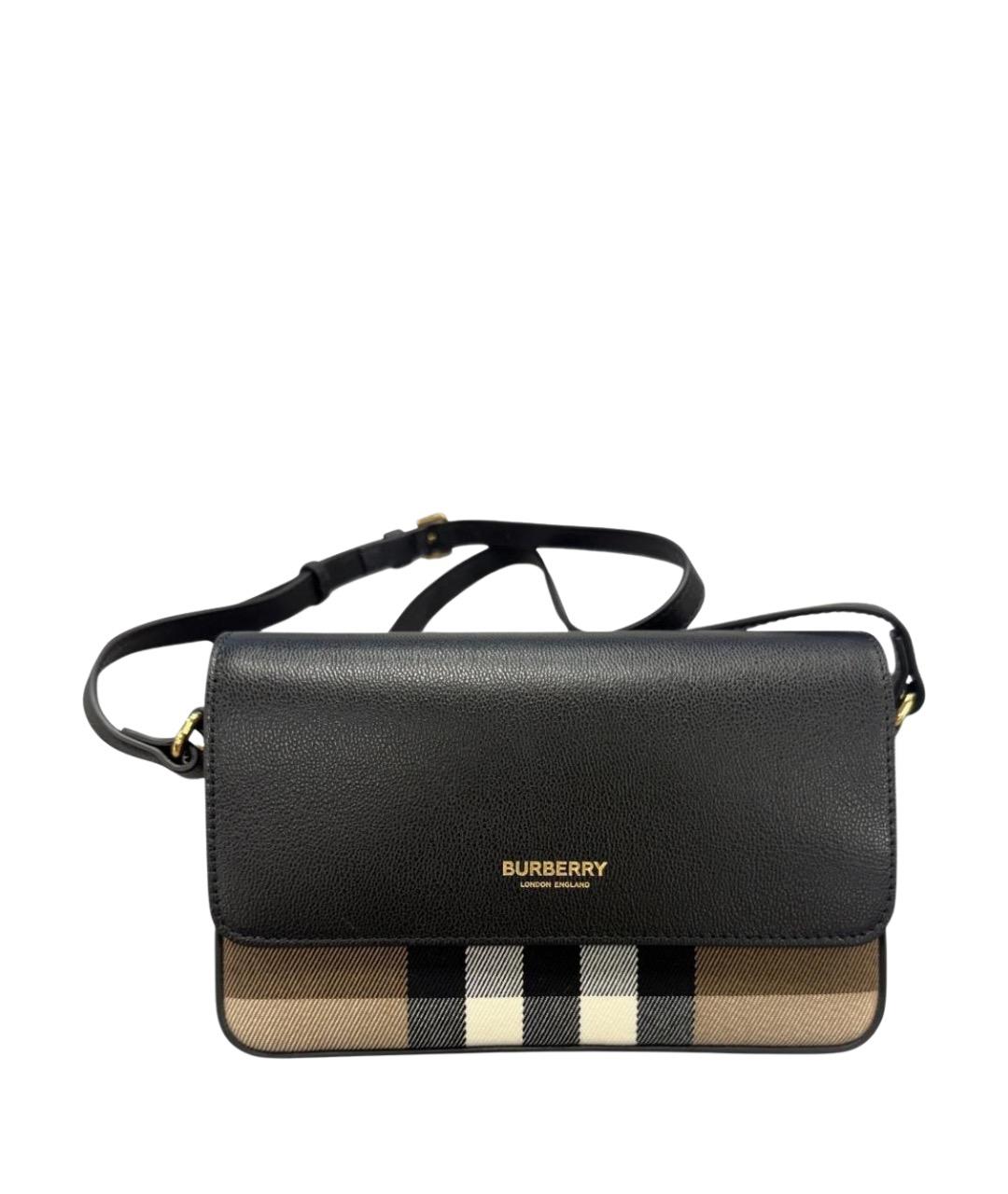 BURBERRY Черная кожаная сумка через плечо, фото 1