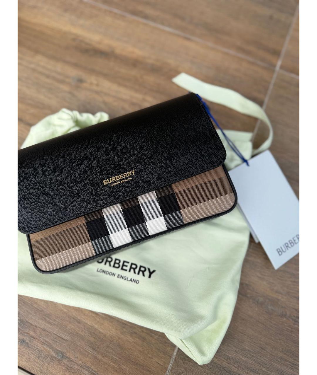 BURBERRY Черная кожаная сумка через плечо, фото 2