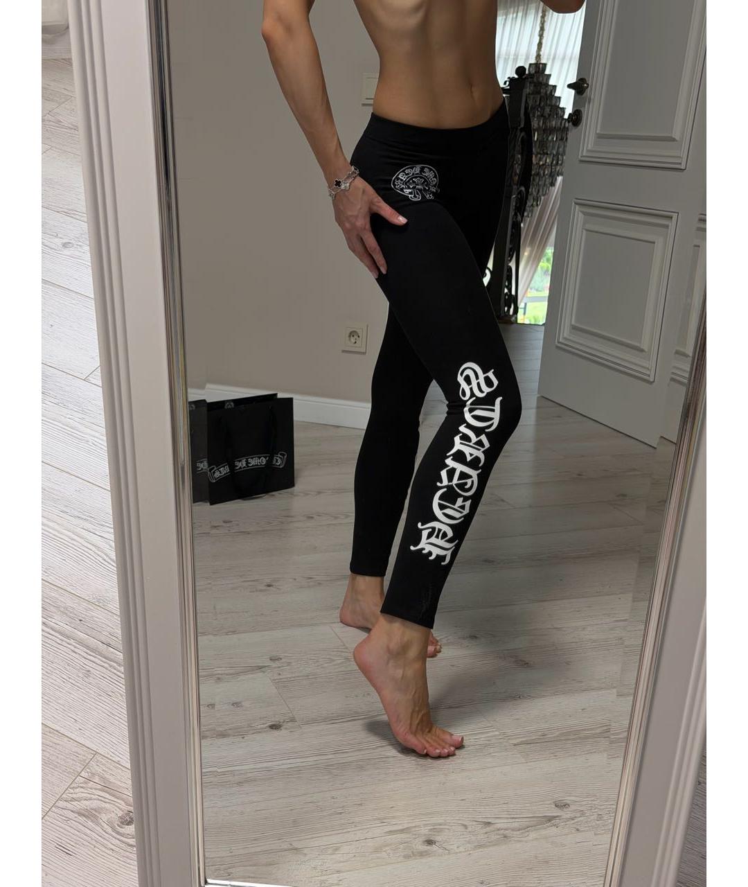 CHROME HEARTS Черные хлопковые леггинсы и велосипедки, фото 5