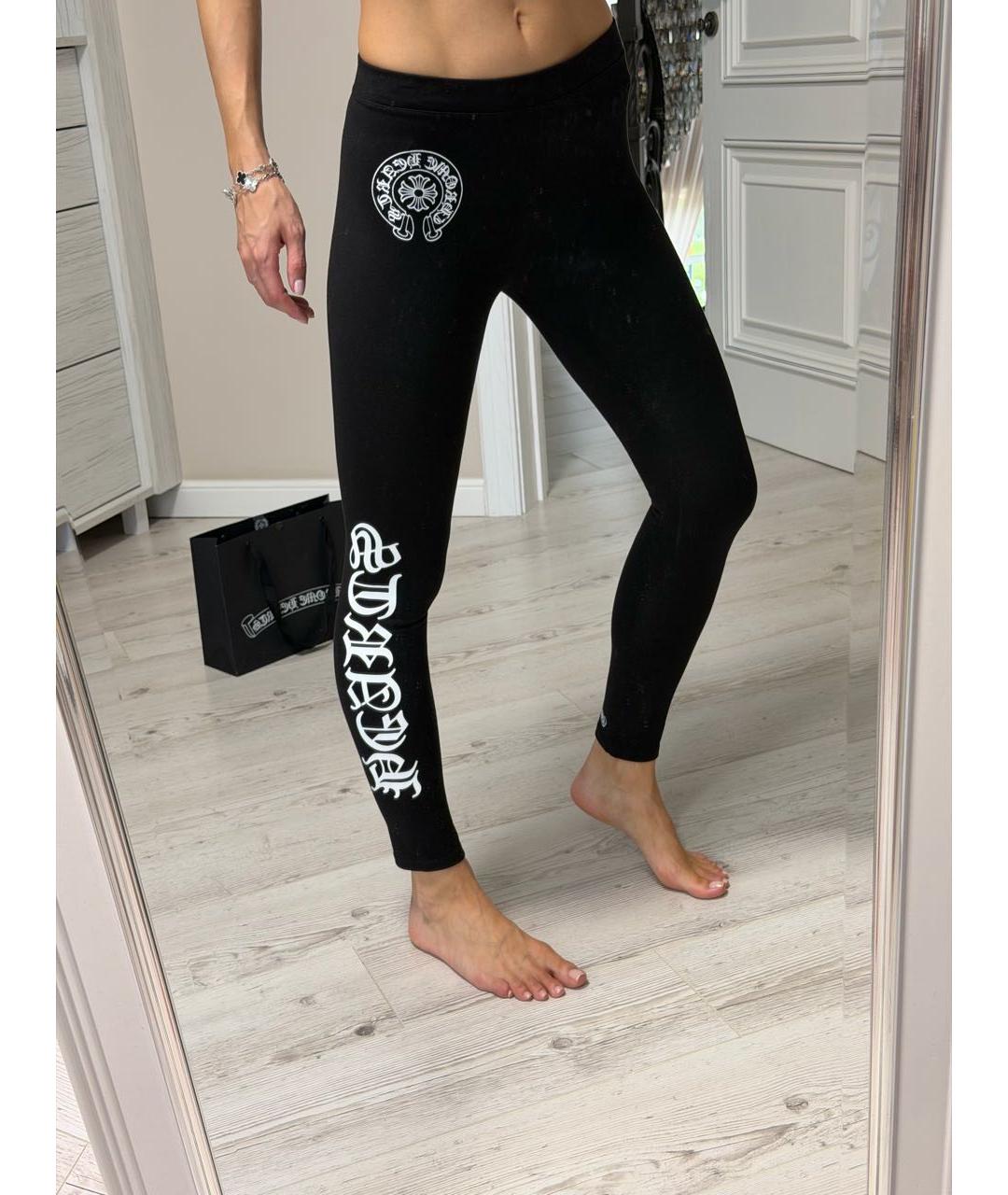 CHROME HEARTS Черные хлопковые леггинсы и велосипедки, фото 2