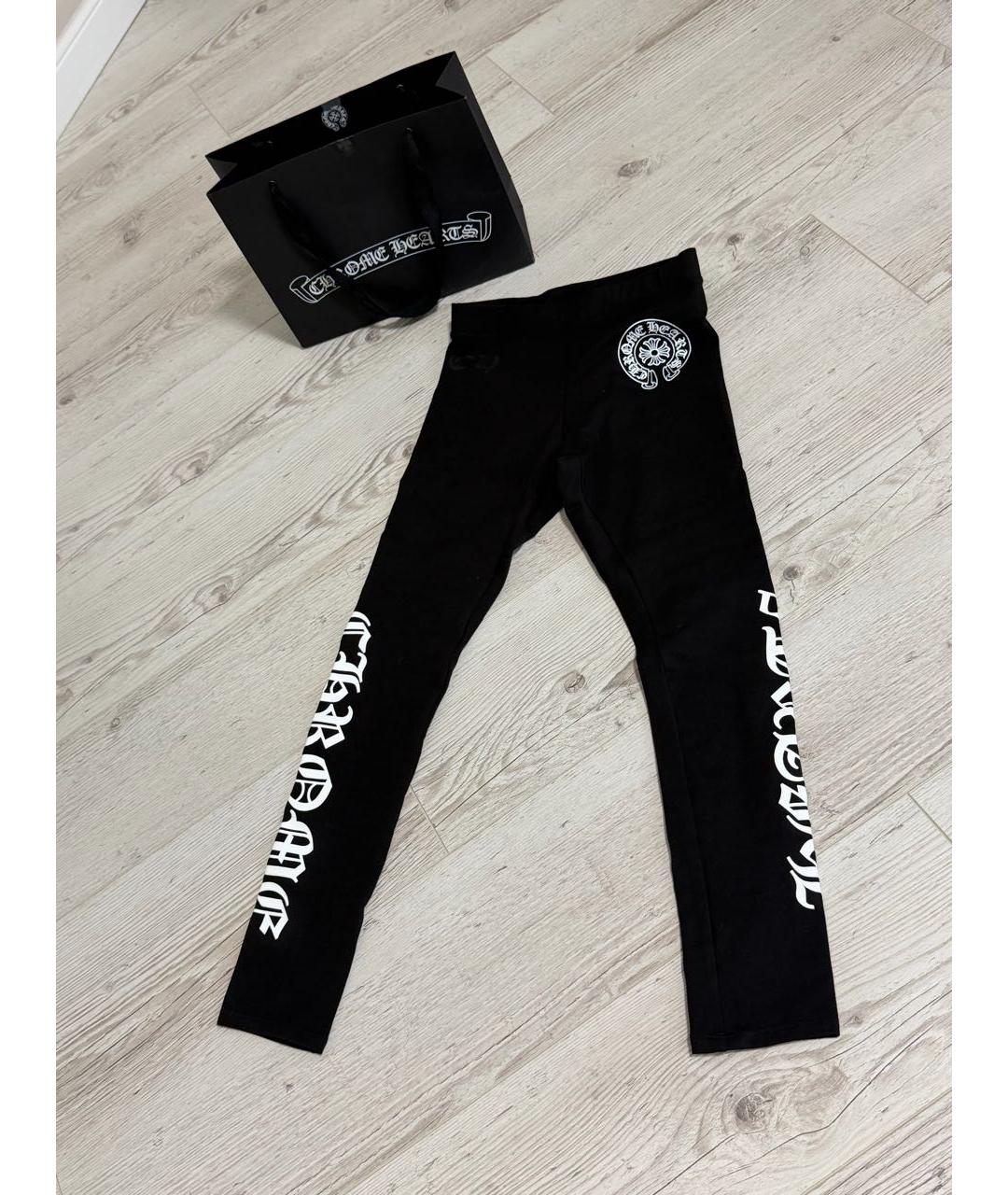 CHROME HEARTS Черные хлопковые леггинсы и велосипедки, фото 9