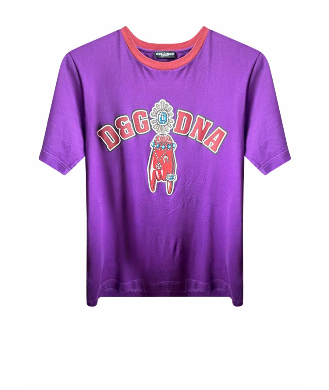 DOLCE&GABBANA Фиолетовая хлопковая футболка, фото 1