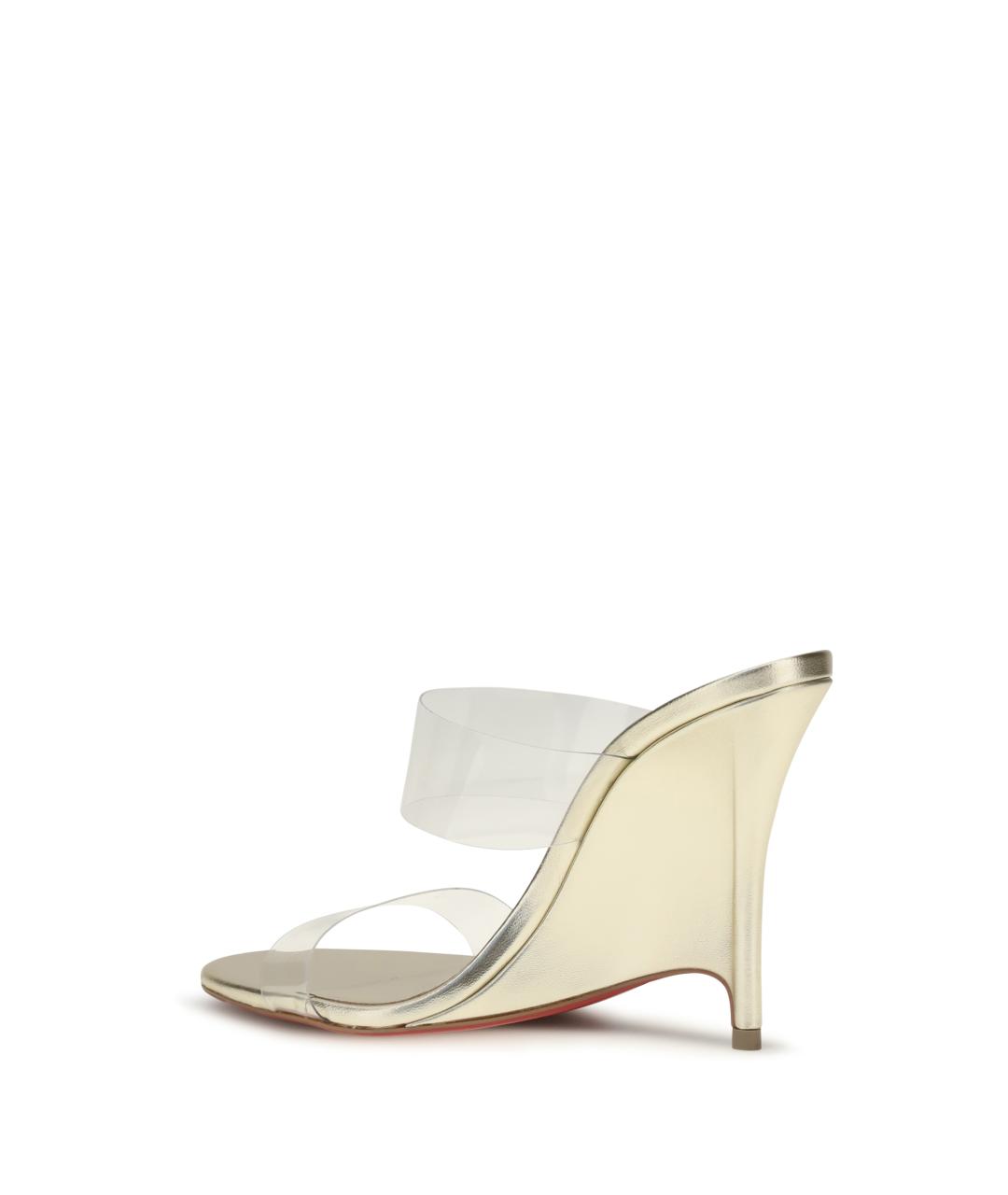 CHRISTIAN LOUBOUTIN Серебряные кожаные туфли, фото 3