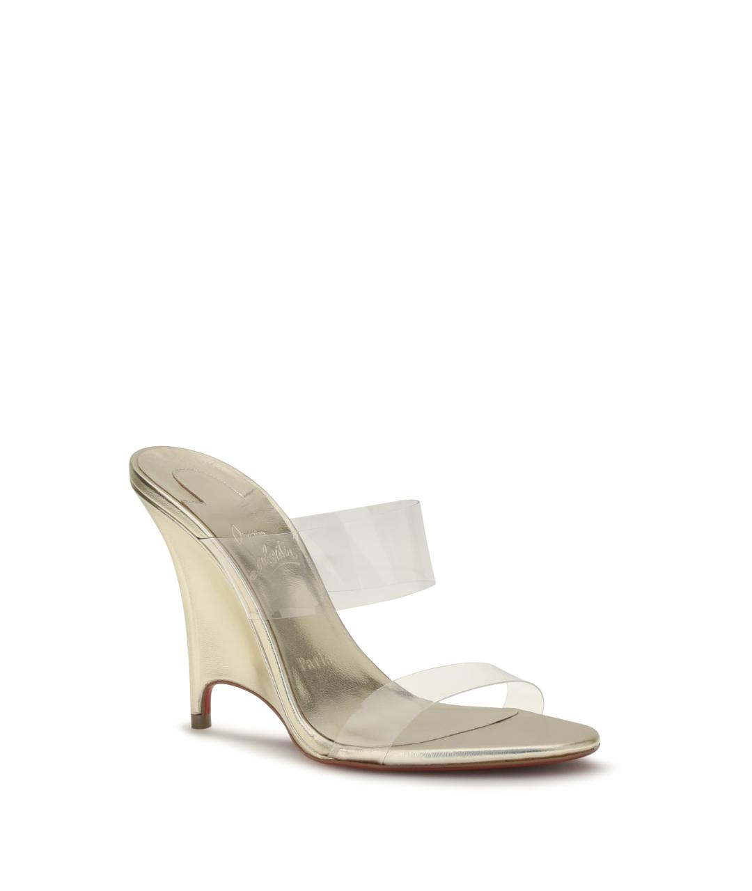 CHRISTIAN LOUBOUTIN Серебряные кожаные туфли, фото 2