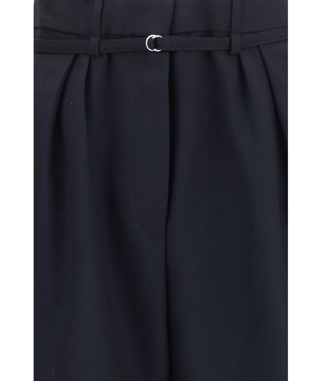DRIES VAN NOTEN Черные шерстяные прямые брюки, фото 3