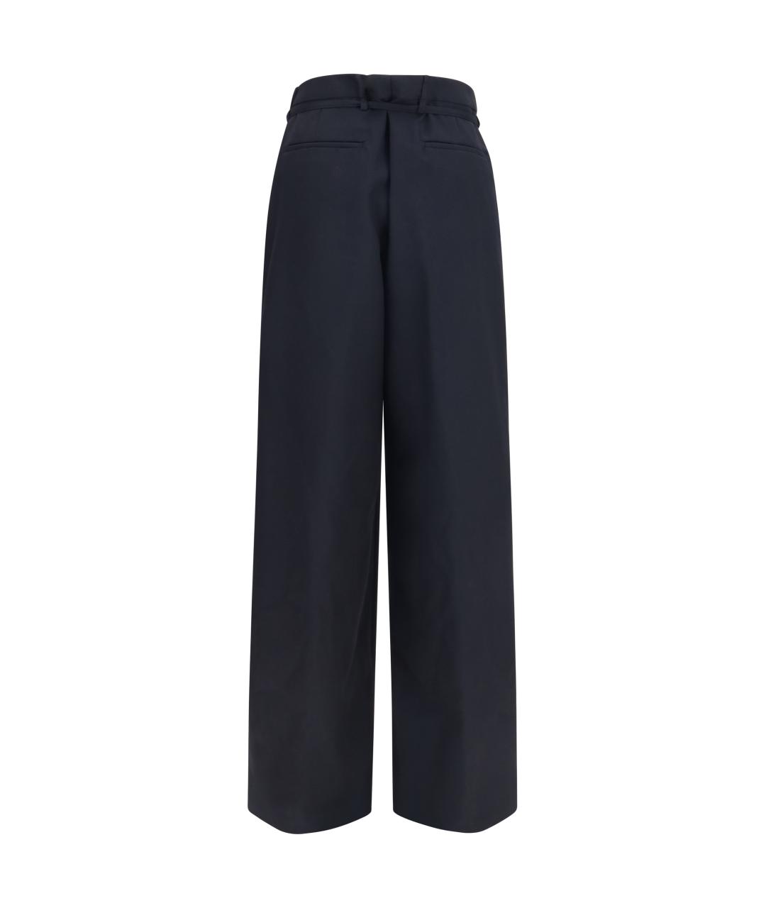 DRIES VAN NOTEN Черные шерстяные прямые брюки, фото 2