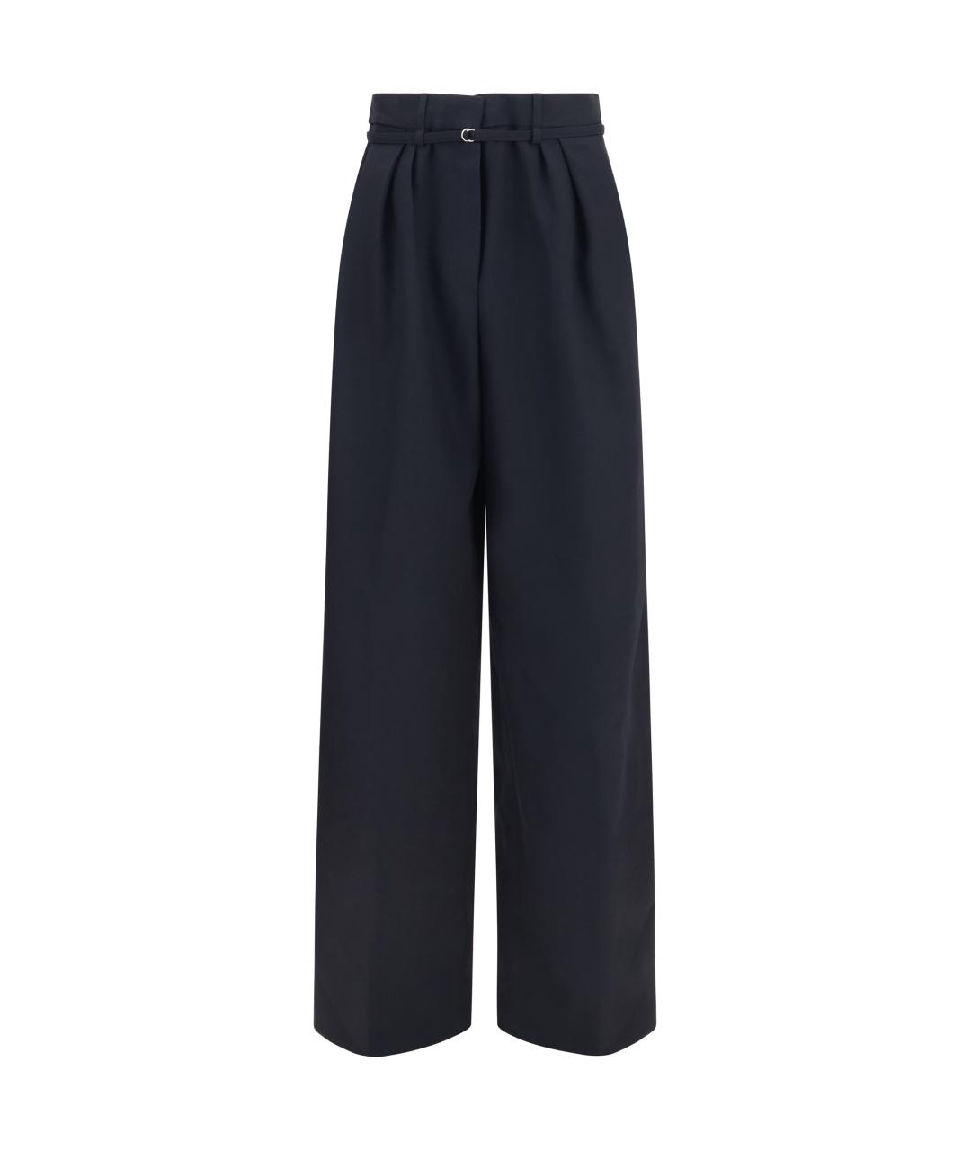 DRIES VAN NOTEN Черные шерстяные прямые брюки, фото 1