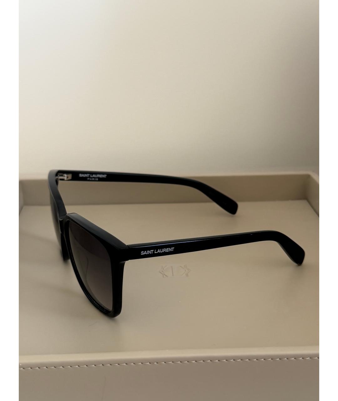 SAINT LAURENT Черные пластиковые солнцезащитные очки, фото 2