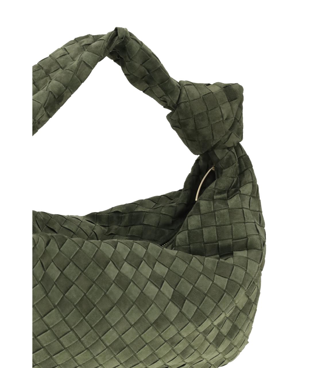 BOTTEGA VENETA Зеленая замшевая сумка через плечо, фото 4