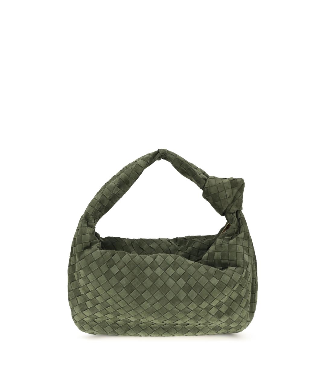 BOTTEGA VENETA Зеленая замшевая сумка через плечо, фото 1