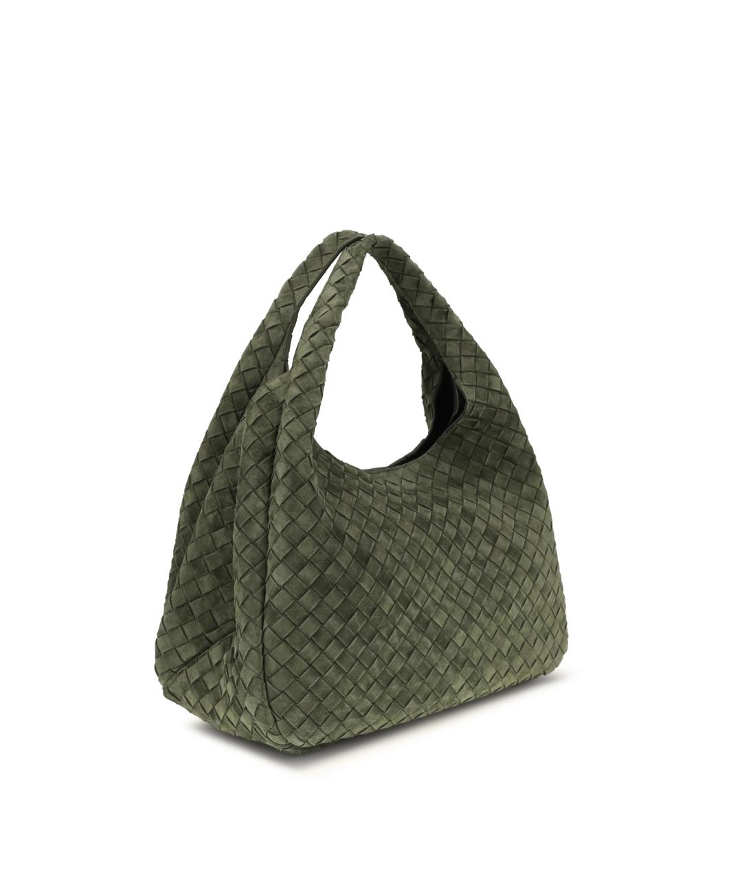 BOTTEGA VENETA Зеленая замшевая сумка через плечо, фото 2