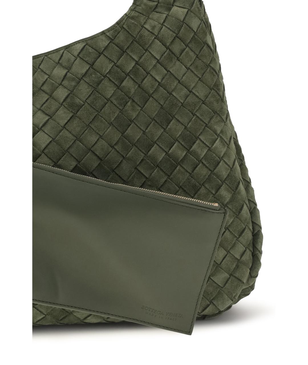 BOTTEGA VENETA Зеленая замшевая сумка через плечо, фото 4