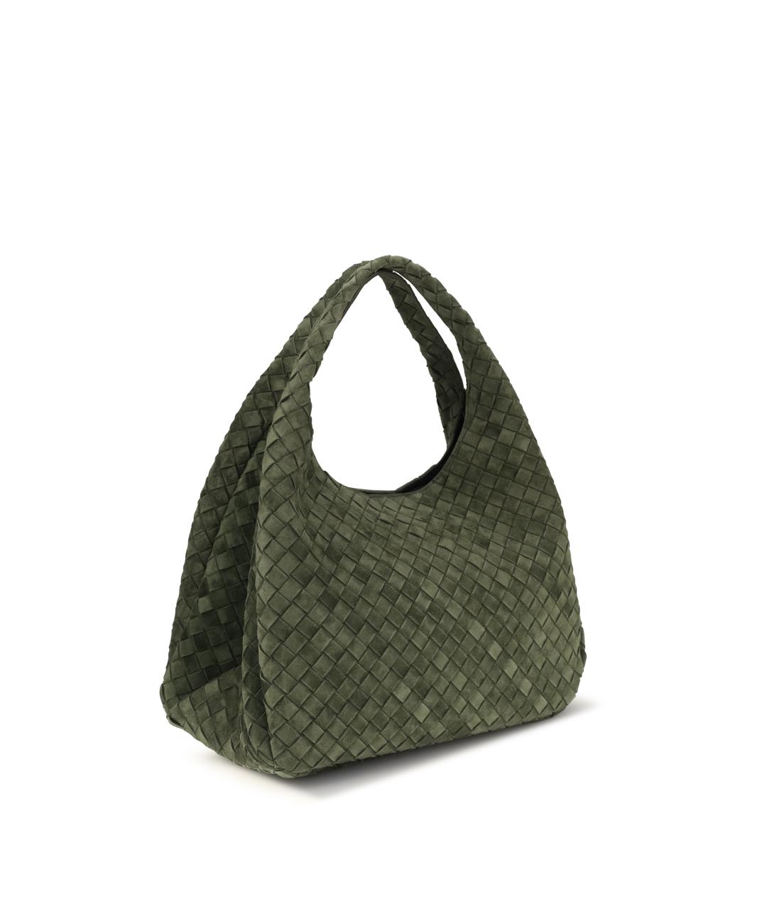 BOTTEGA VENETA Зеленая замшевая сумка через плечо, фото 3