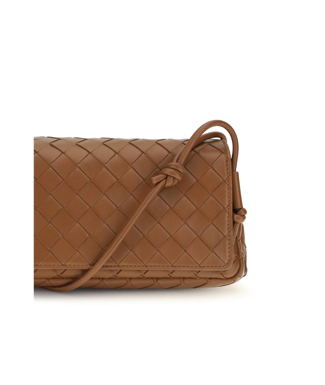 BOTTEGA VENETA Коричневая кожаная сумка через плечо, фото 4