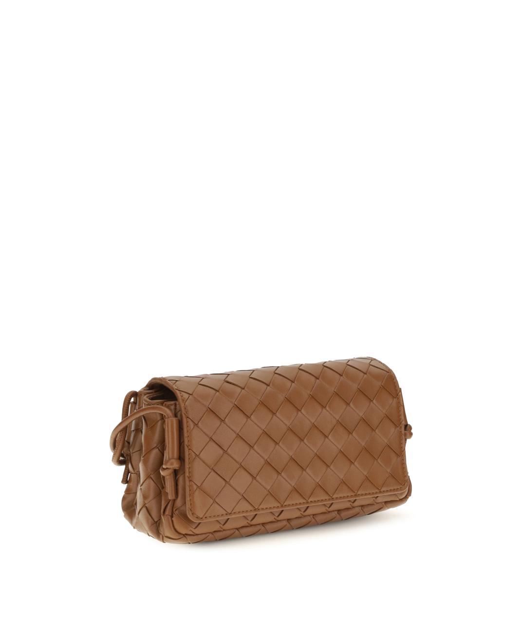 BOTTEGA VENETA Коричневая кожаная сумка через плечо, фото 2