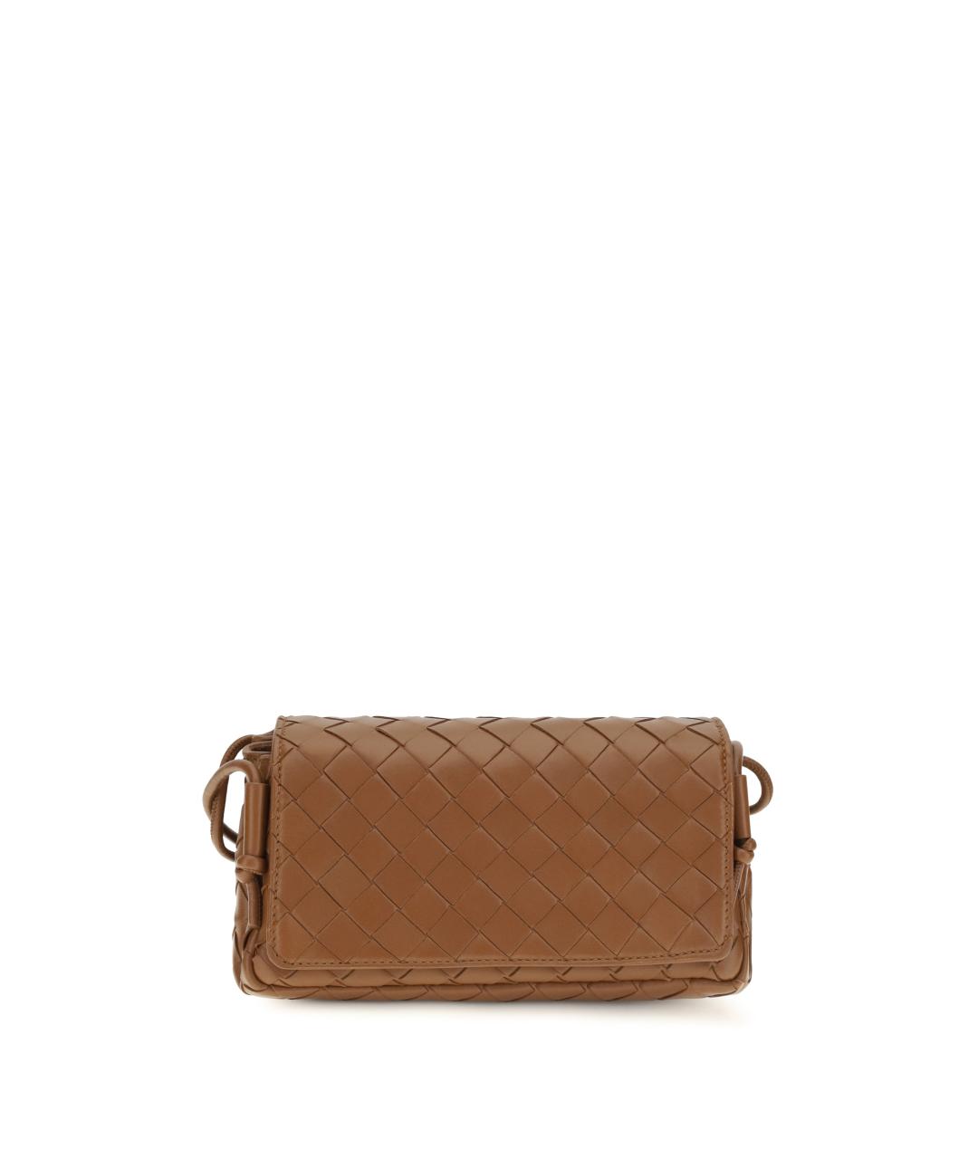 BOTTEGA VENETA Коричневая кожаная сумка через плечо, фото 1