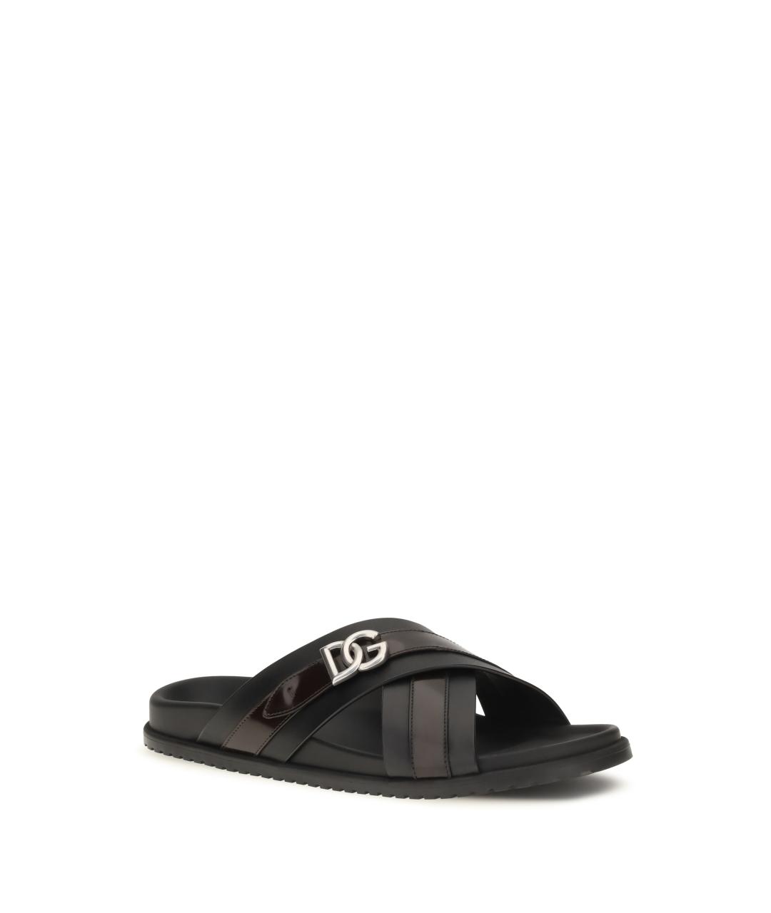 DOLCE&GABBANA Черные шлепанцы, фото 2