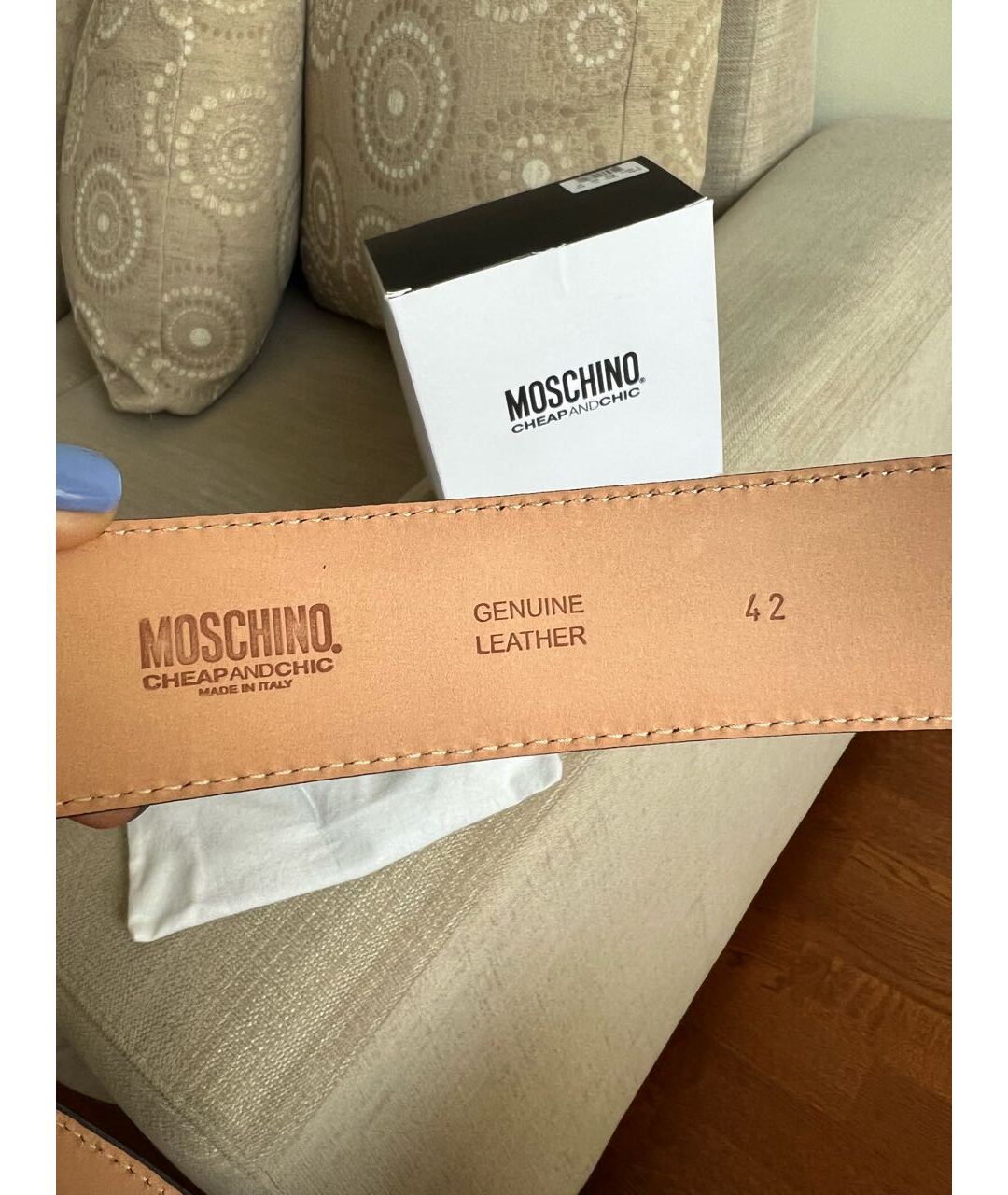 MOSCHINO Черный кожаный ремень, фото 3