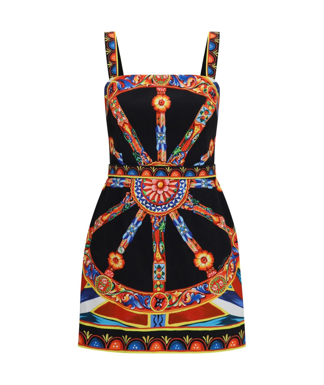DOLCE&GABBANA Мульти хлопковое коктейльное платье, фото 1