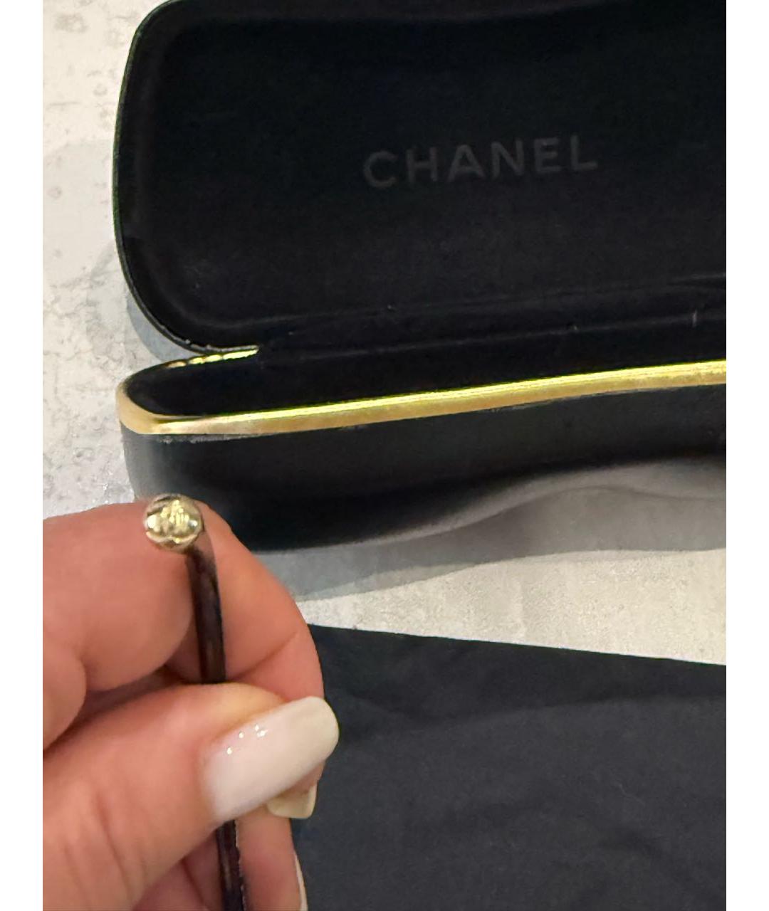 CHANEL Золотые металлические солнцезащитные очки, фото 7