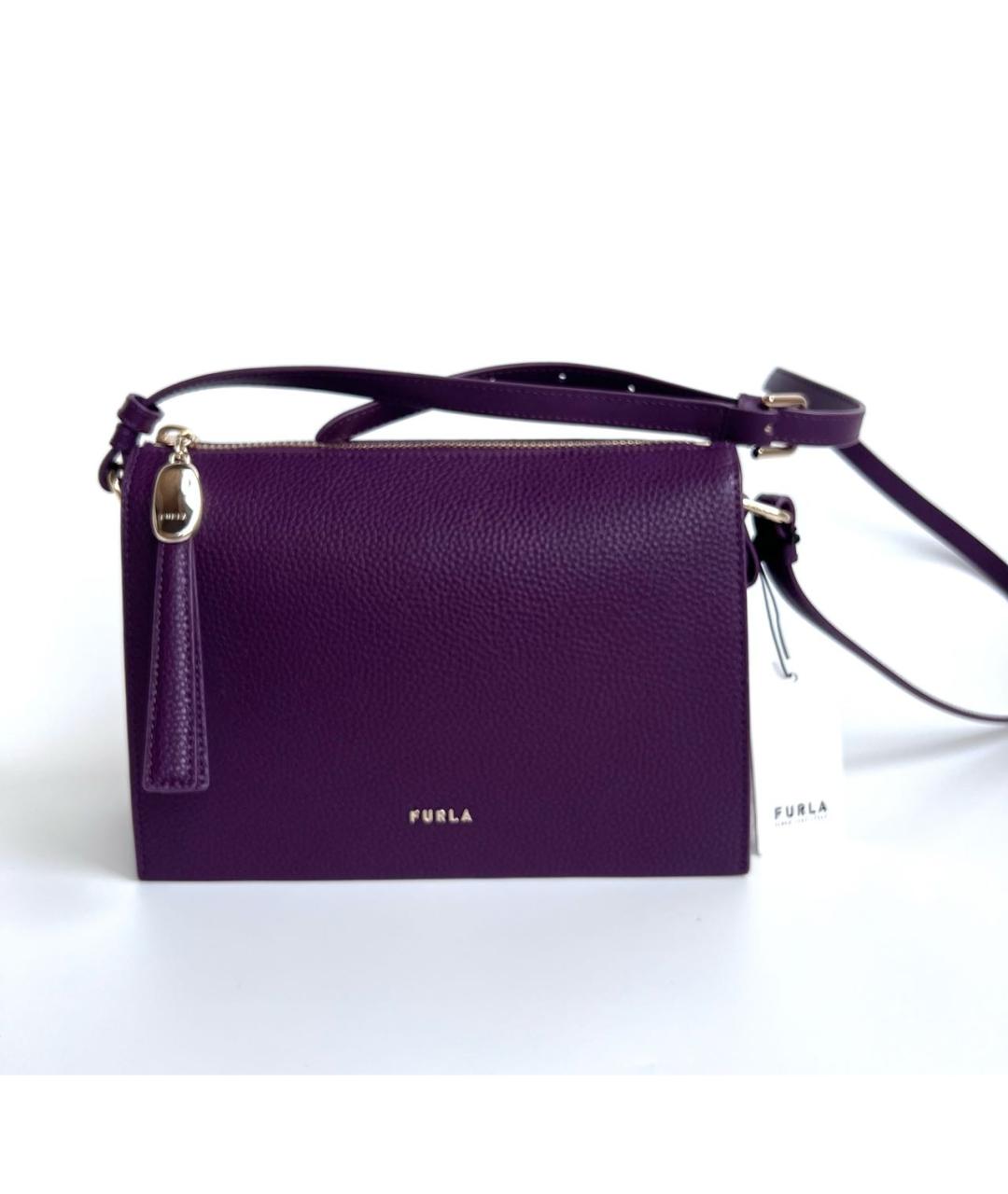 FURLA Бордовая кожаная сумка через плечо, фото 5