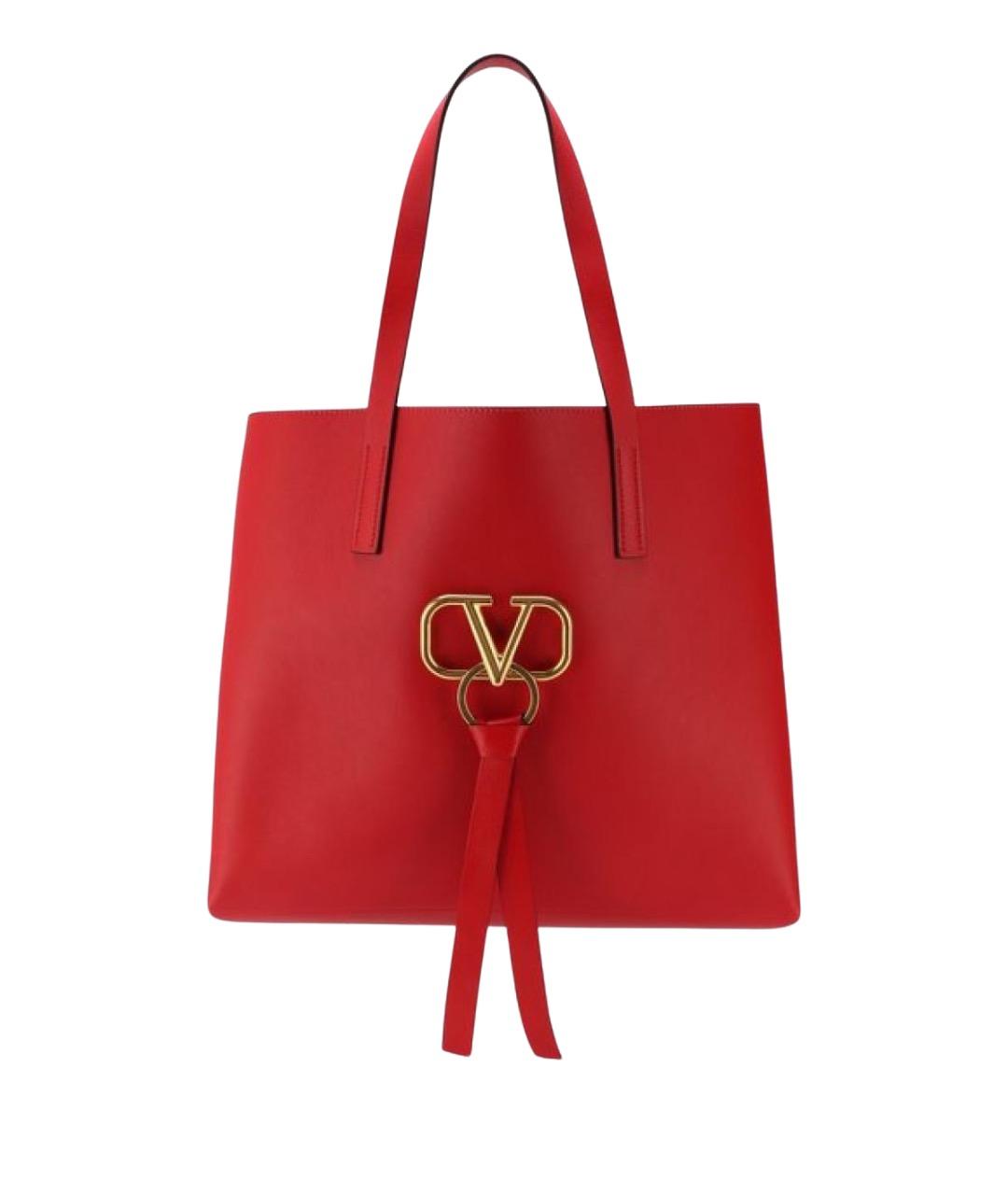 VALENTINO Красная кожаная сумка тоут, фото 1