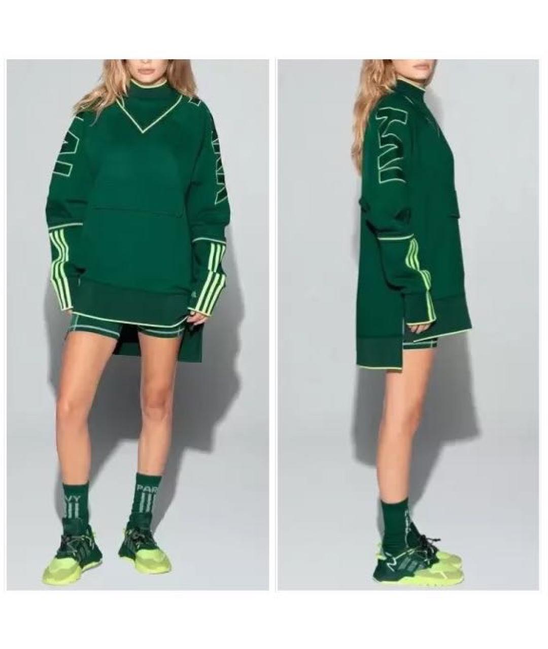 ADIDAS Зеленый хлопко-эластановый джемпер / свитер, фото 4