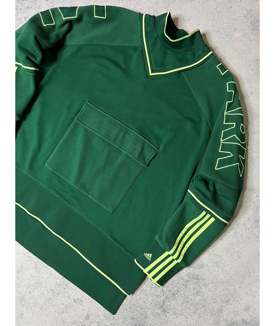 ADIDAS Зеленый хлопко-эластановый джемпер / свитер, фото 6