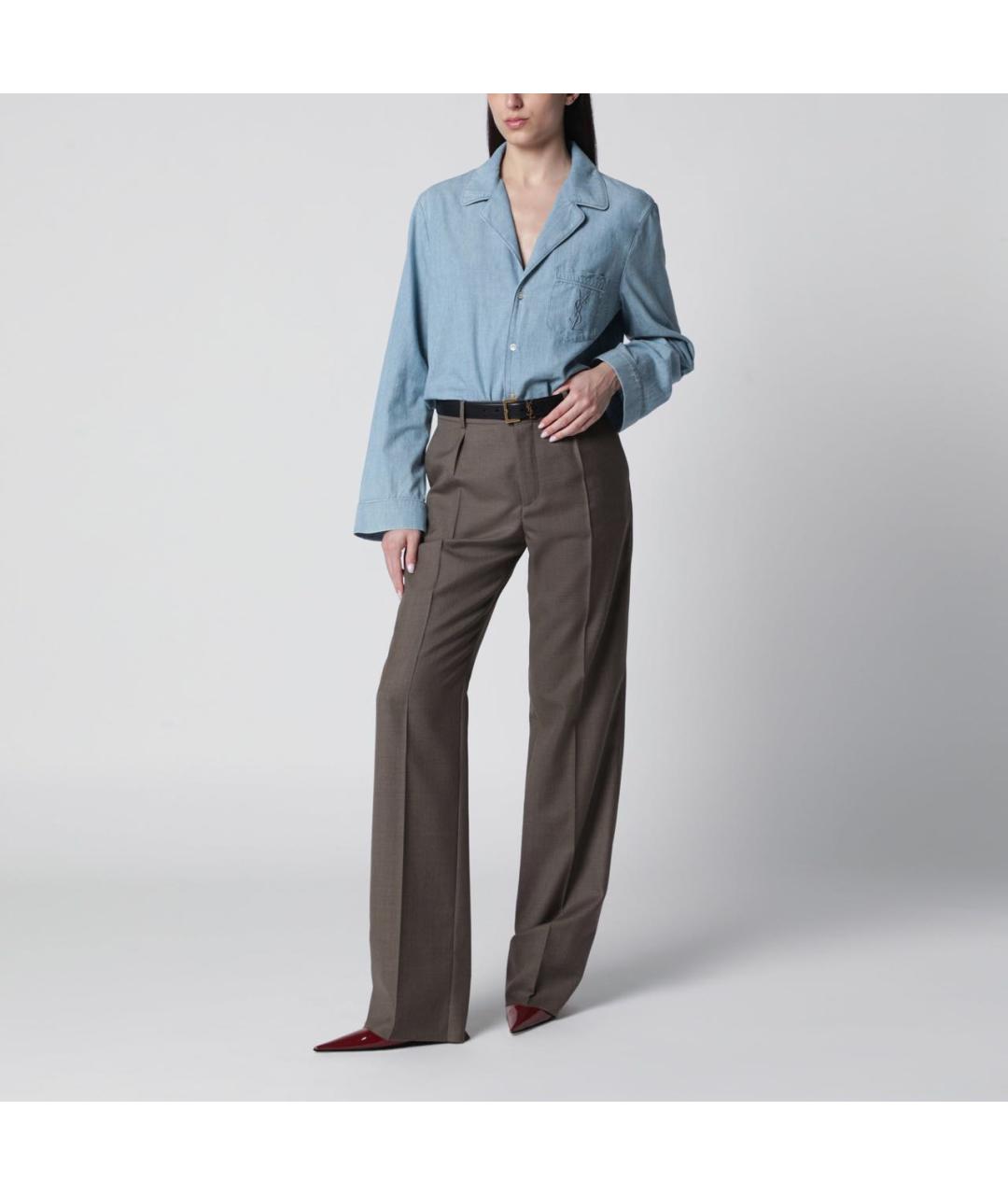SAINT LAURENT Голубая хлопковая рубашка, фото 7