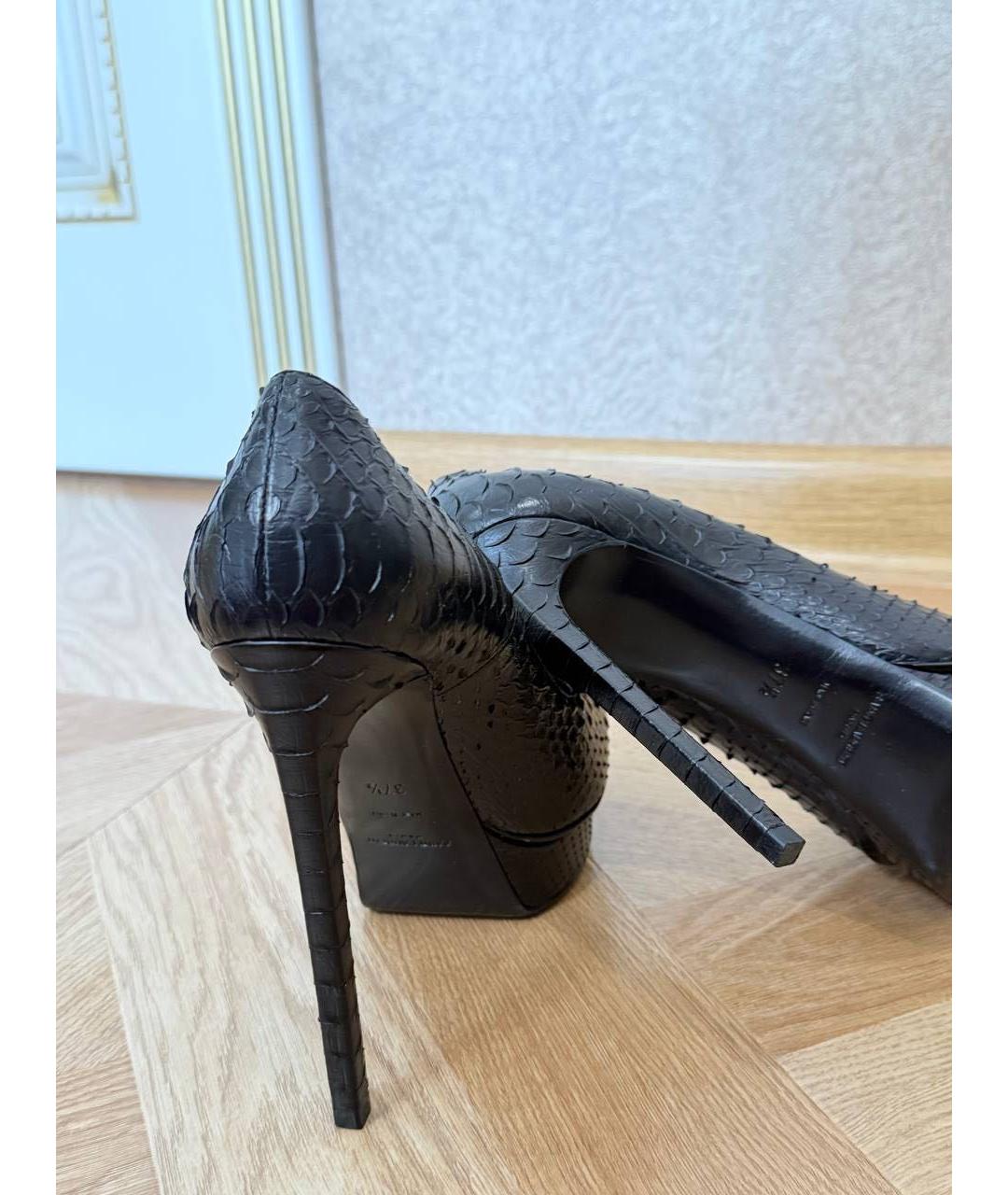 SAINT LAURENT Черные туфли из экзотической кожи, фото 3