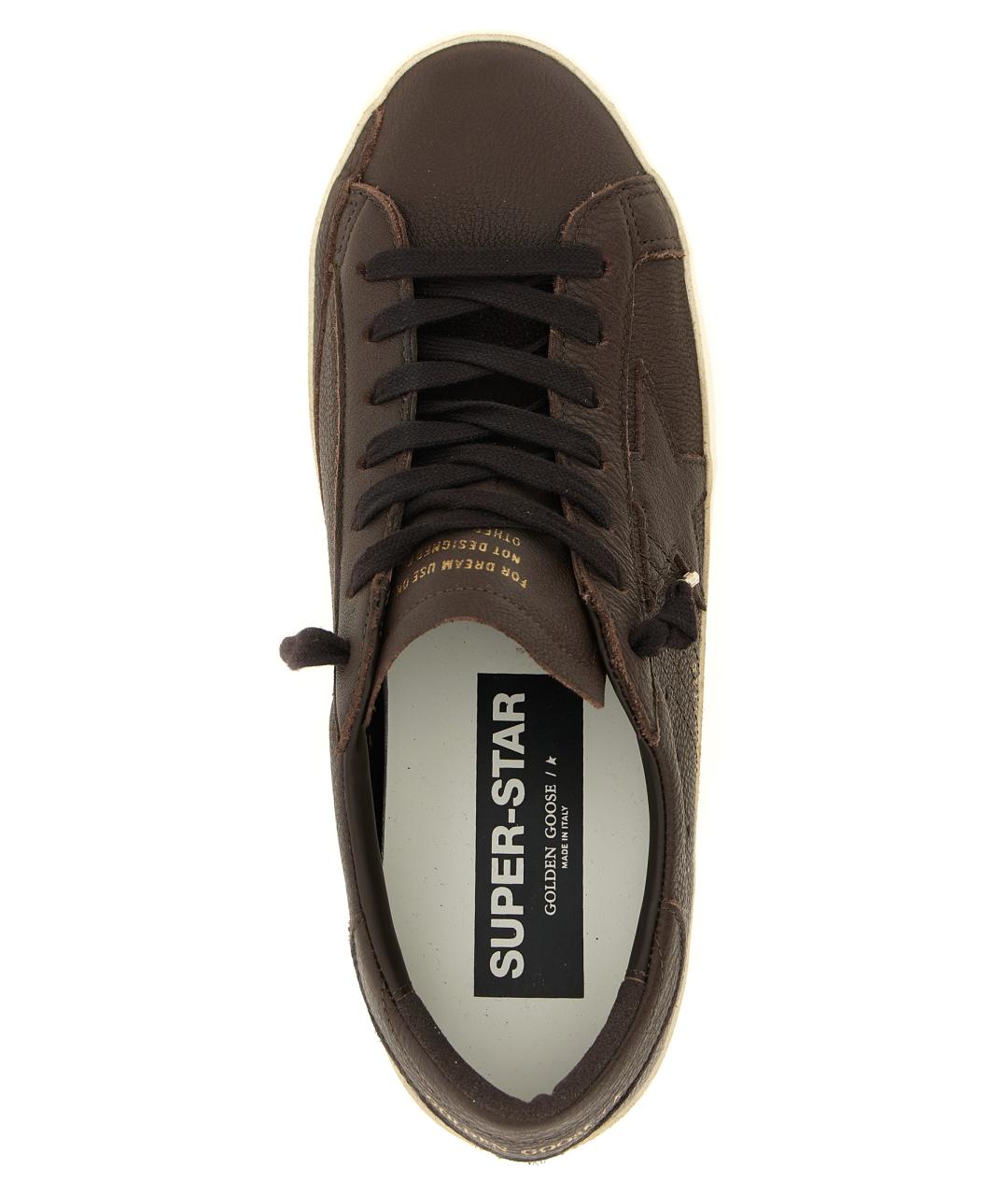 GOLDEN GOOSE Коричневые кожаные низкие кроссовки / кеды, фото 4