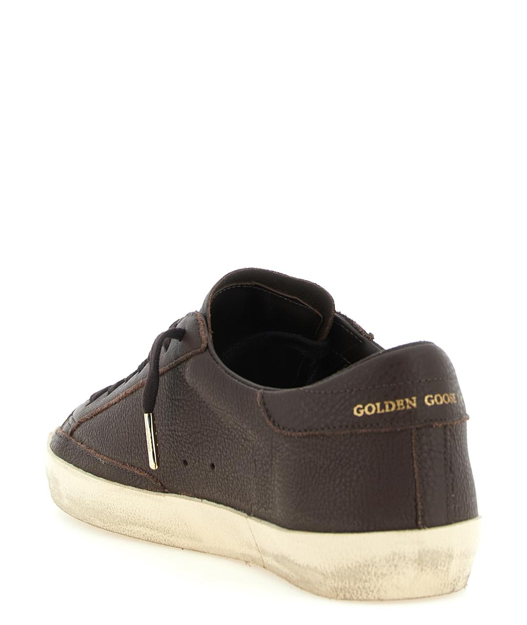 GOLDEN GOOSE Коричневые кожаные низкие кроссовки / кеды, фото 3