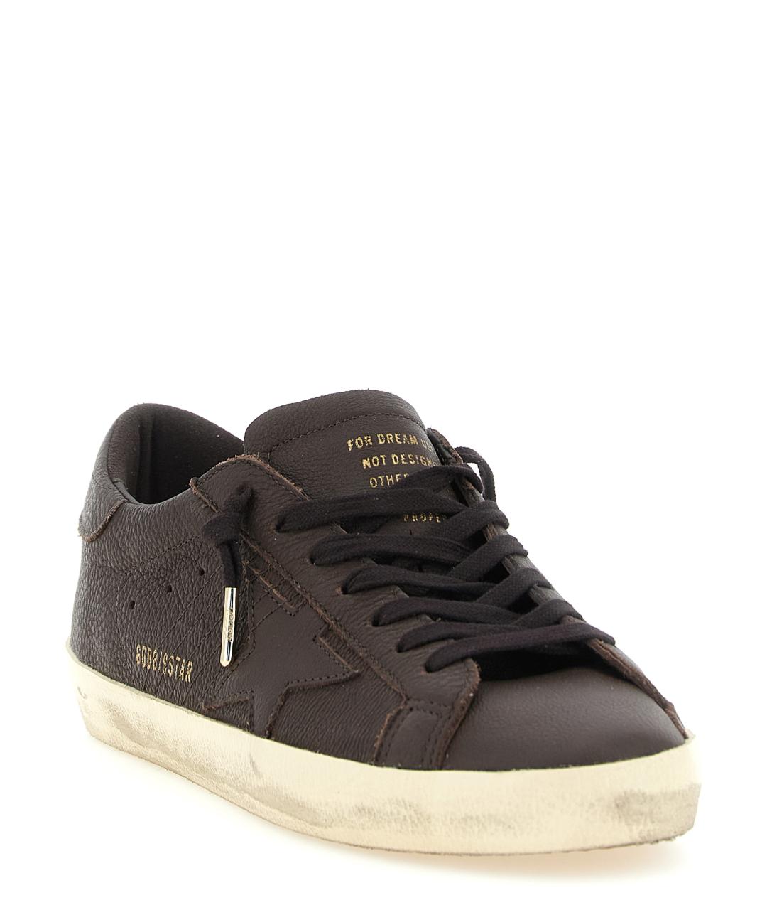 GOLDEN GOOSE Коричневые кожаные низкие кроссовки / кеды, фото 2