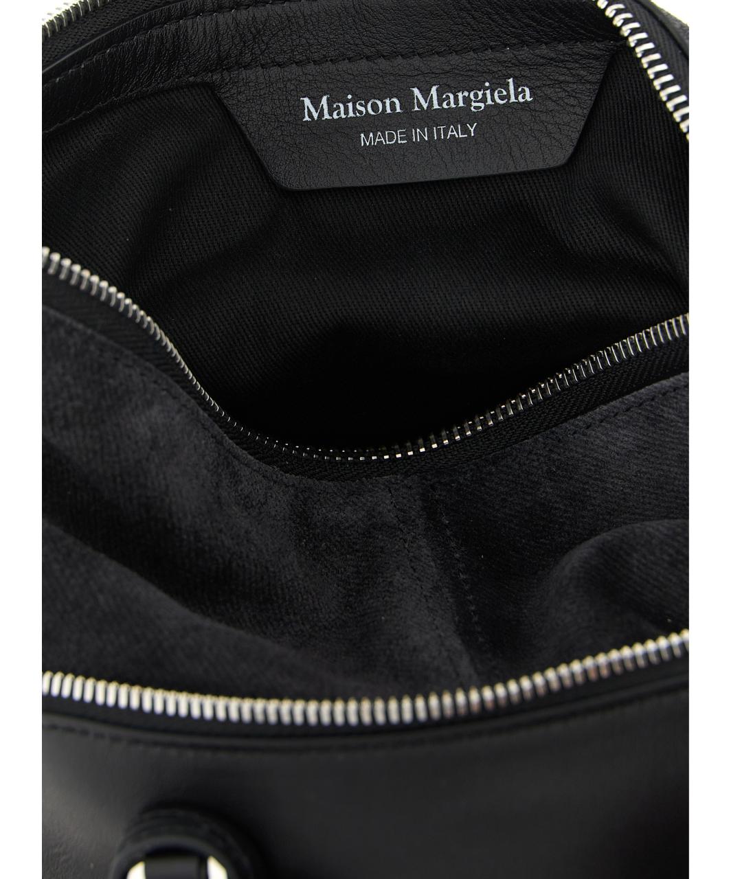 MAISON MARGIELA Черная кожаная сумка тоут, фото 4