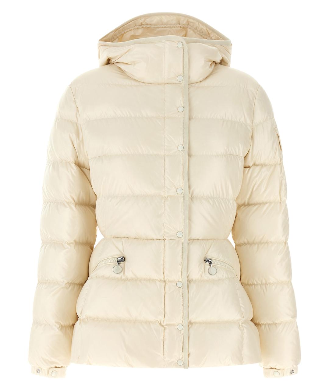 MONCLER Белый полиамидовый пуховик, фото 1