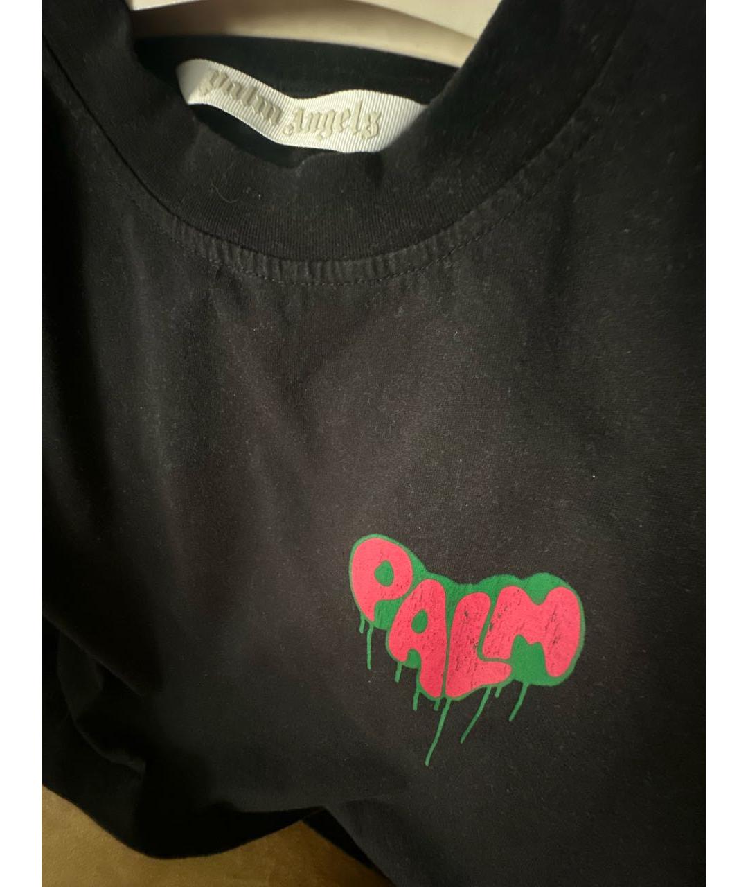 PALM ANGELS Черная хлопковая майка, фото 2