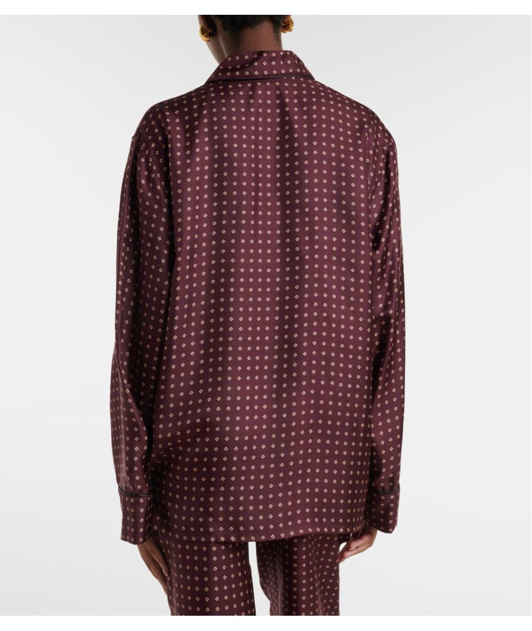 SAINT LAURENT Бордовая шелковая рубашка, фото 5