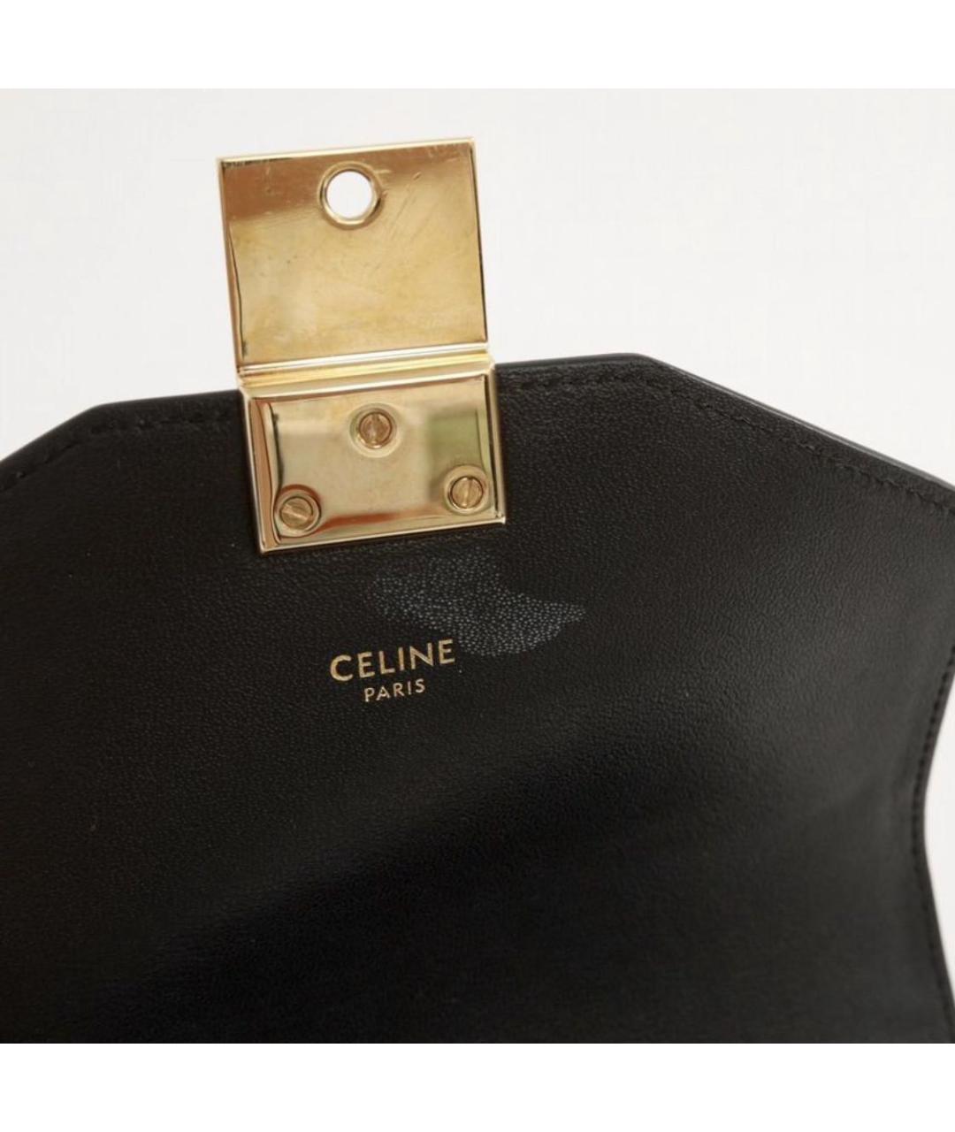 CELINE Черная кожаная сумка через плечо, фото 4
