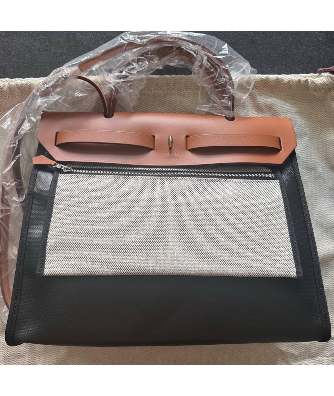 HERMES Черная тканевая сумка через плечо, фото 4