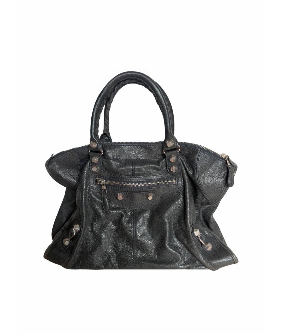 BALENCIAGA Серая кожаная сумка тоут, фото 1