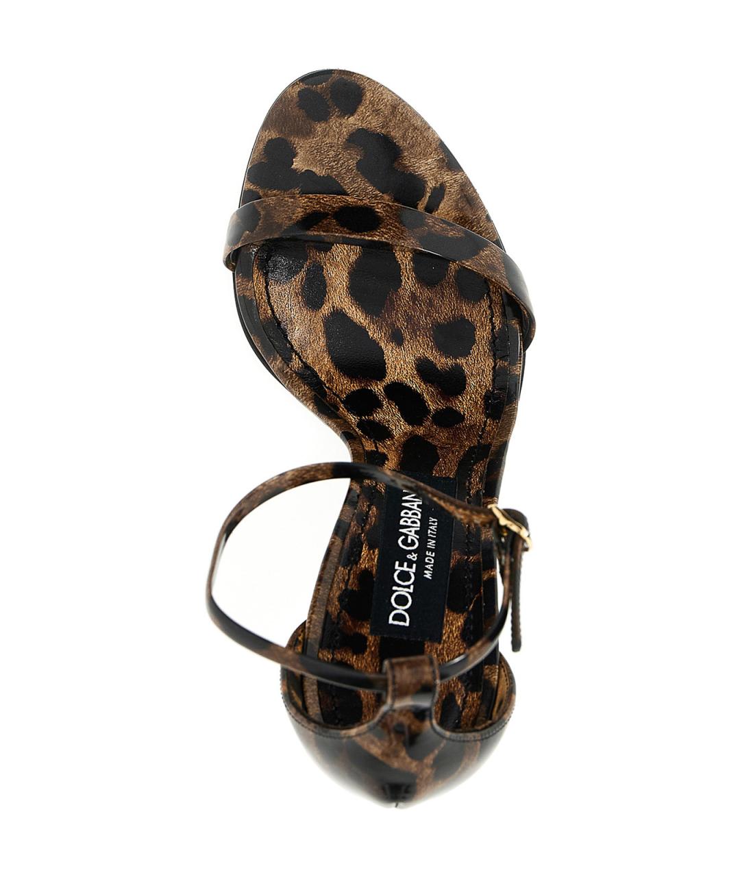 DOLCE&GABBANA Коричневые кожаные босоножки, фото 3