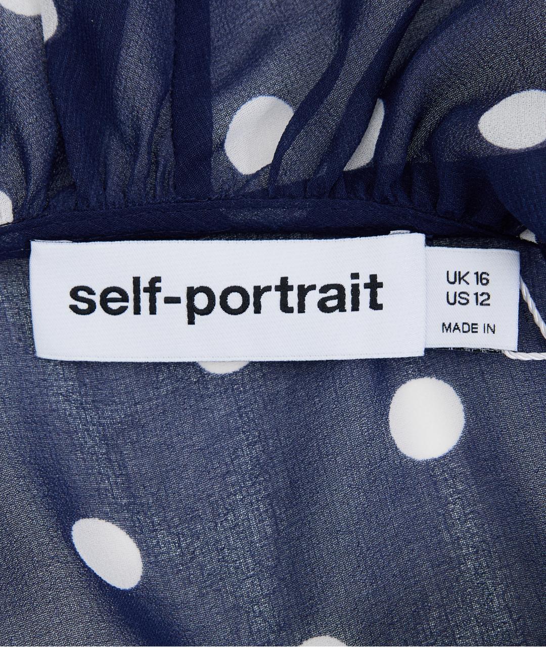 SELF-PORTRAIT Синее полиэстеровое повседневное платье, фото 3
