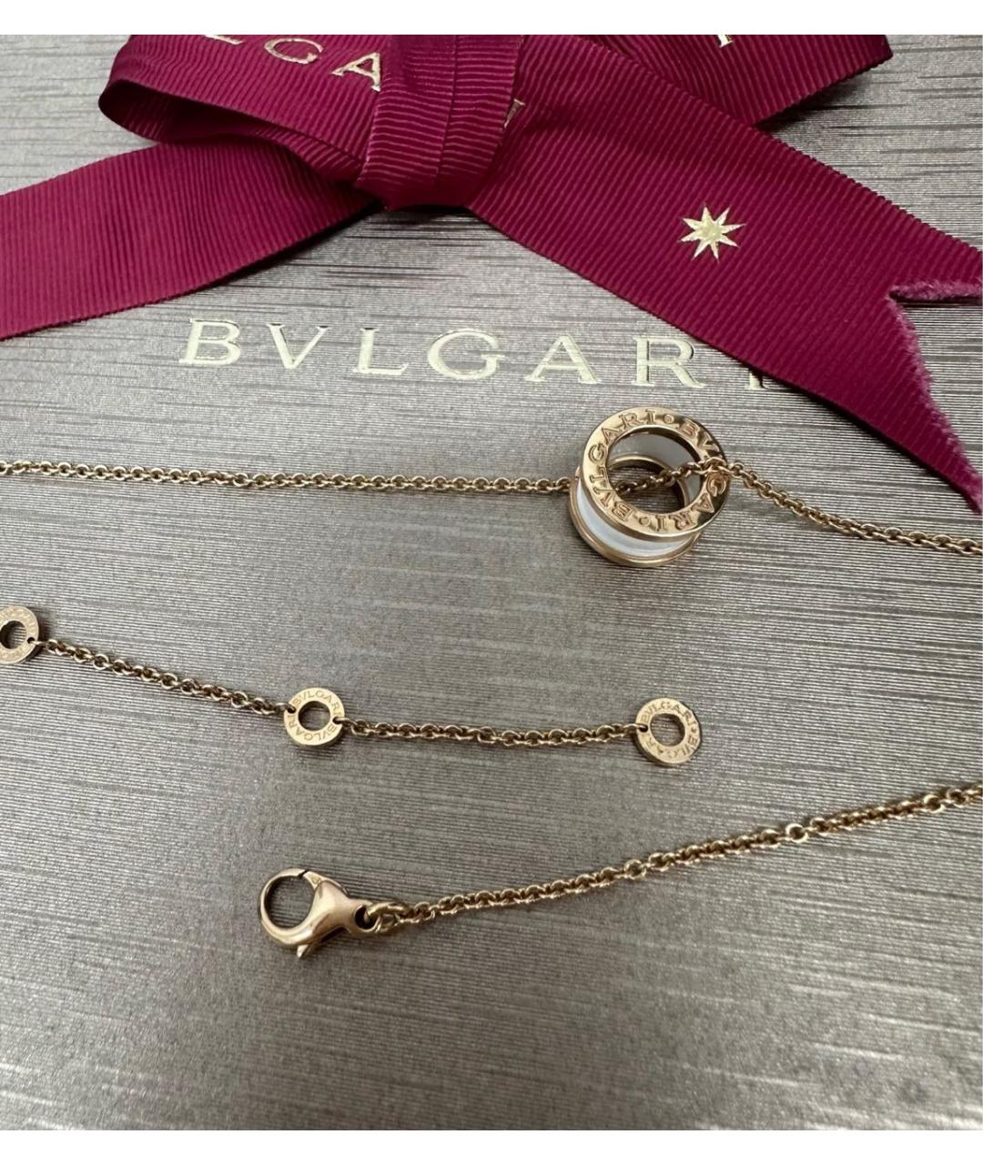BVLGARI Белое колье из розового золота, фото 3