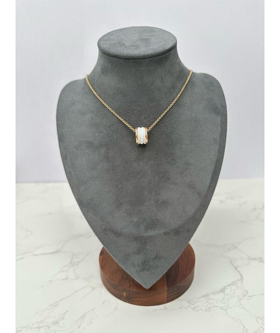 BVLGARI Белое колье из розового золота, фото 4