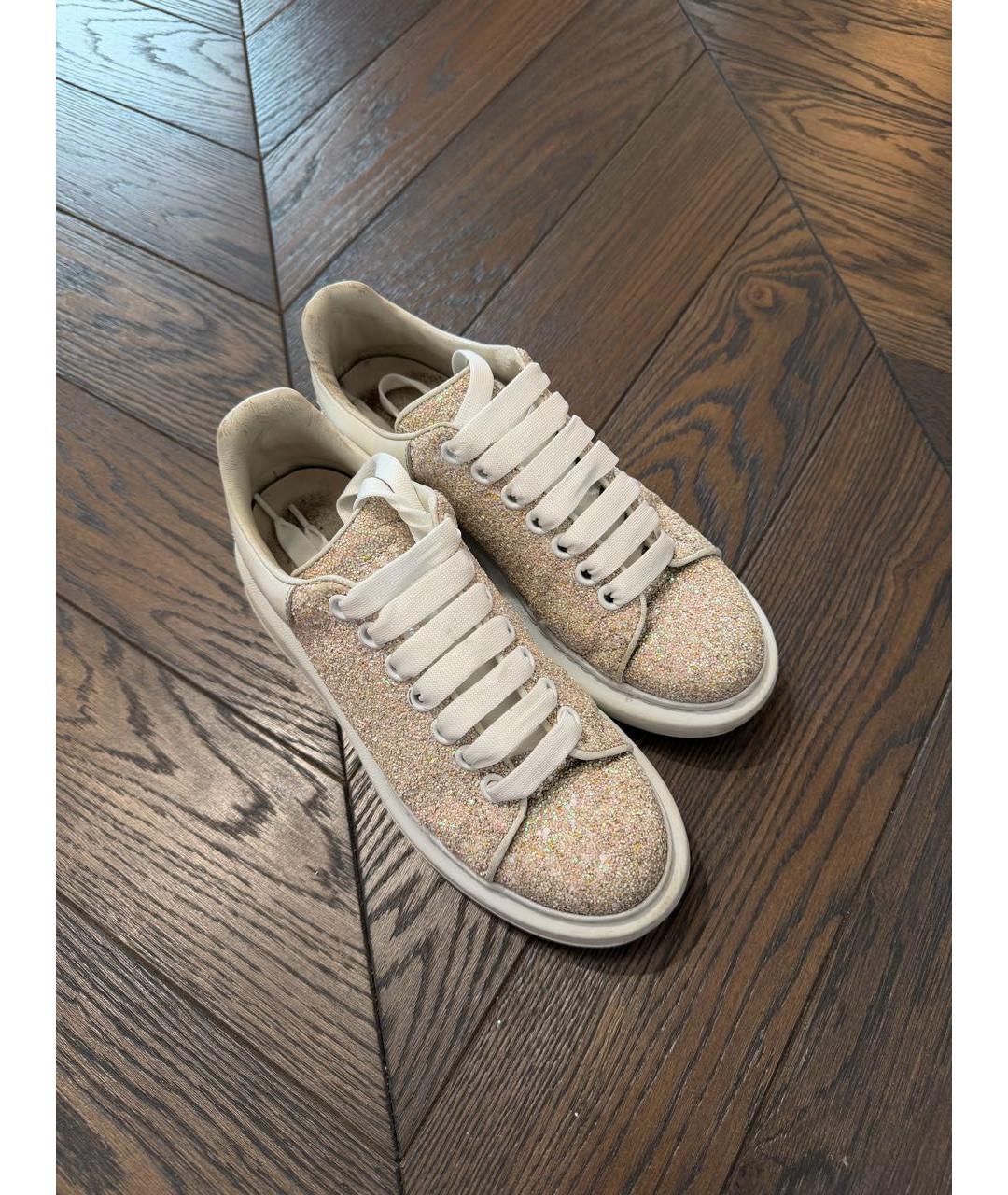 ALEXANDER MCQUEEN Золотые кеды, фото 2