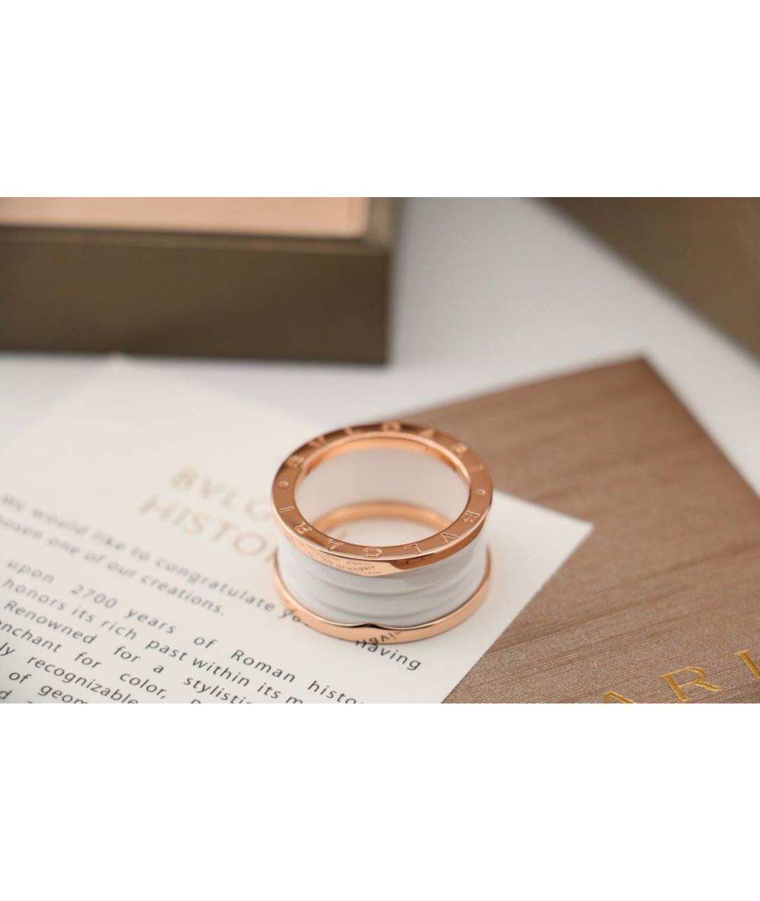 BVLGARI Белое кольцо из розового золота, фото 3