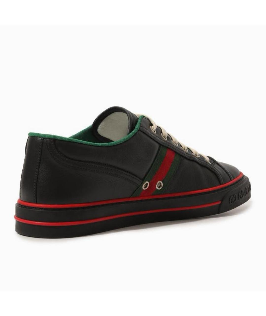 GUCCI Черные кожаные низкие кроссовки / кеды, фото 5