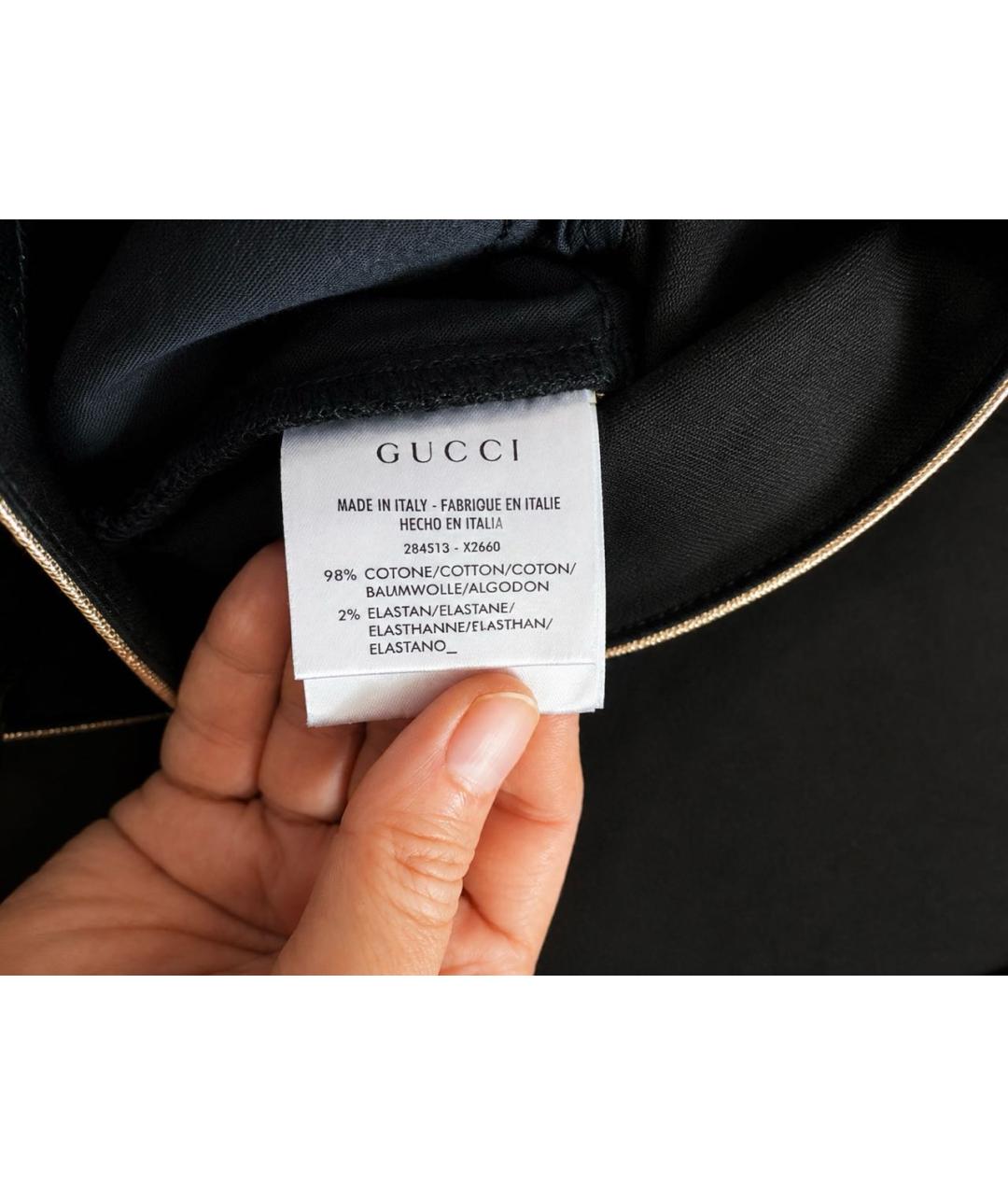 GUCCI Черные хлопко-эластановые прямые джинсы, фото 4