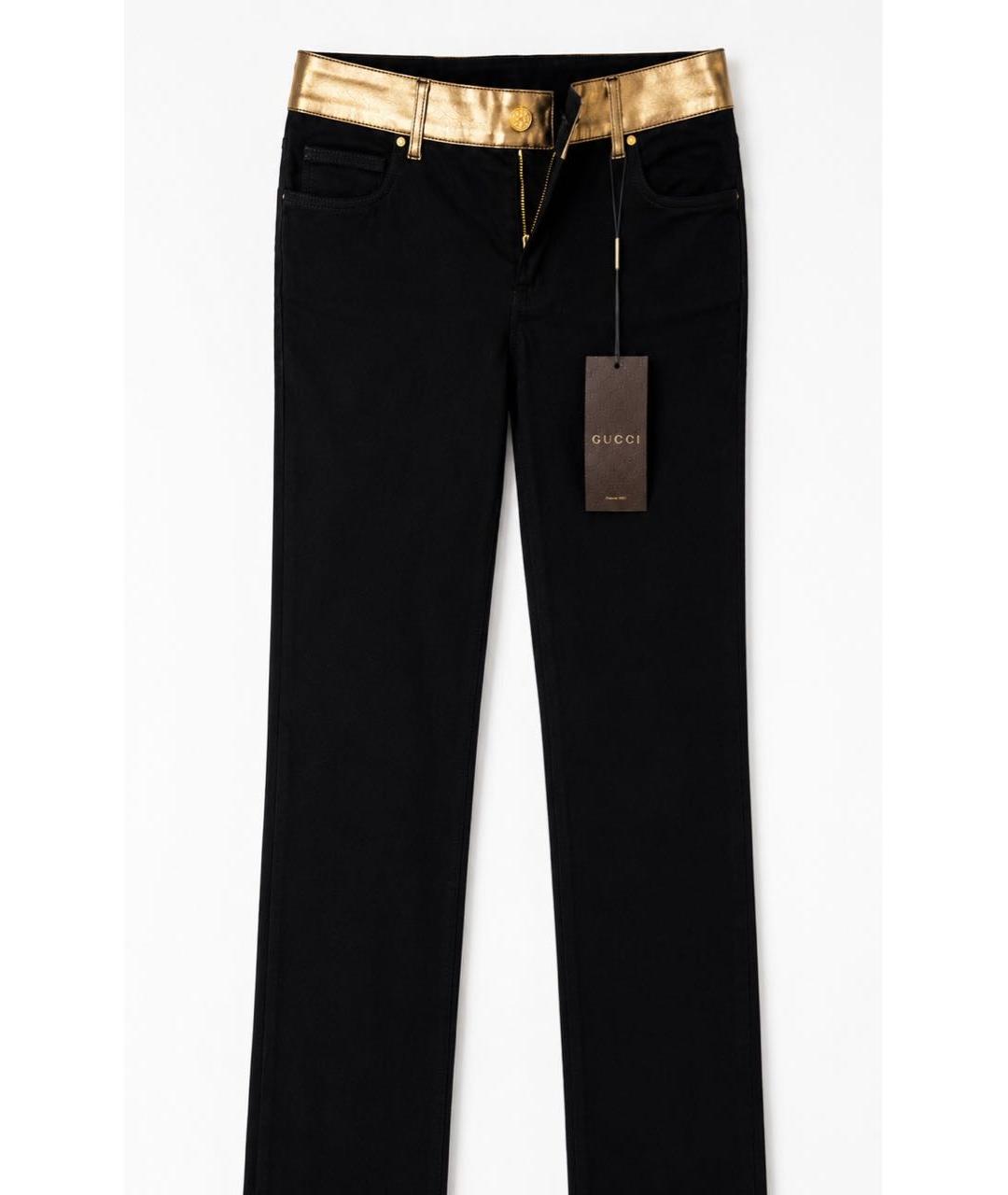 GUCCI Черные хлопко-эластановые прямые джинсы, фото 5